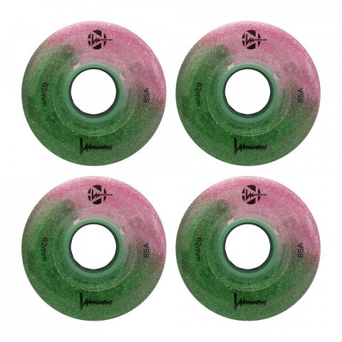 Wheels - Luminous LED Quad 62mm/85a - Pink Forest (4) Roller Skate Wheels - Photo 1
