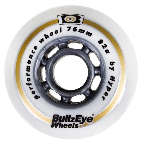 Hyper Bullzeye 76mm/82a - White Silver Inline Skate Wheels
