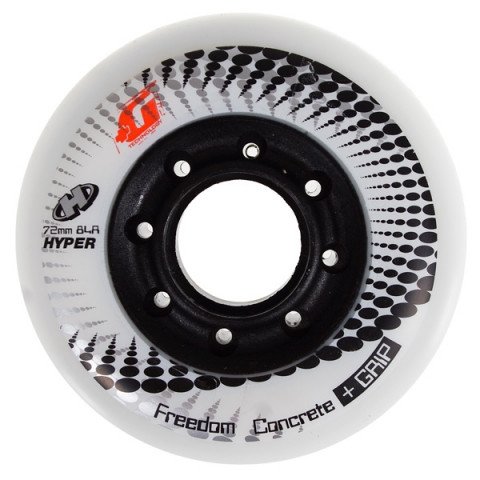Wheels - Hyper Concrete +G 72mm/84a - White/Black Inline Skate Wheels - Photo 1