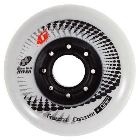 Wheels - Hyper Concrete +G 80mm/84a - White/Black Inline Skate Wheels - Photo 1