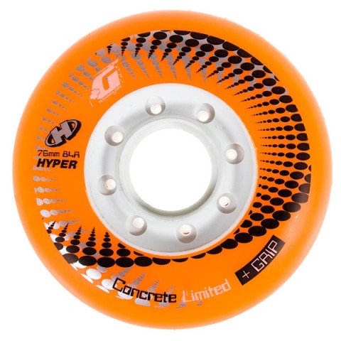 Wheels - Hyper Concrete +G 76mm/84a LTD - Orange White Inline Skate Wheels - Photo 1
