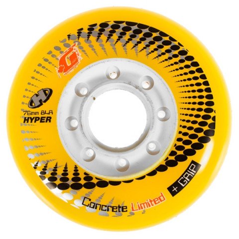 Wheels - Hyper Concrete +G 76mm/84a LTD - Yellow White Inline Skate Wheels - Photo 1