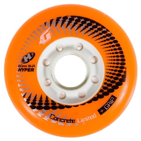 Wheels - Hyper Concrete +G 80mm/84a LTD - Orange White Inline Skate Wheels - Photo 1