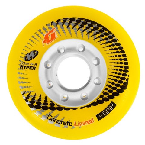 Wheels - Hyper Concrete +G 80mm/84a LTD - Yellow/White Inline Skate Wheels - Photo 1