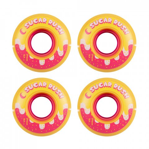 Wheels - Chaya Sugar Rush 59x38mm/78a - Yellow (4) Roller Skate Wheels - Photo 1