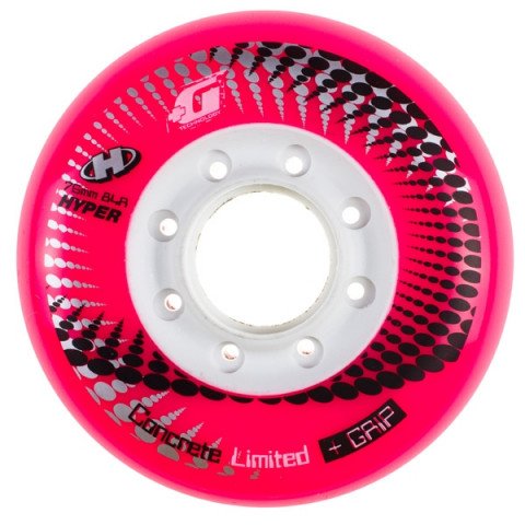 Wheels - Hyper Concrete +G 76mm/84a - Pink White Inline Skate Wheels - Photo 1