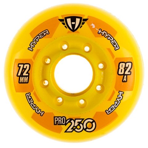 Wheels - Hyper Pro 250 72mm/82a - Yellow Inline Skate Wheels - Photo 1