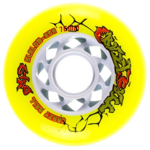 Special Deals - Gyro Crazy Ball 76mm/85a - Yellow/White Inline Skate Wheels - Photo 1