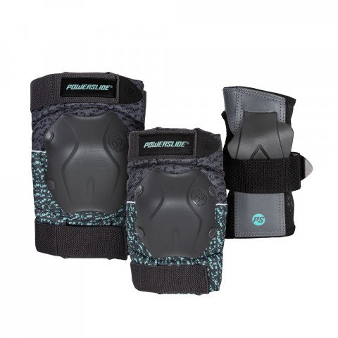 Pads - Powerslide Standard Tri-Pack - Black/Teal Protection Gear - Photo 1