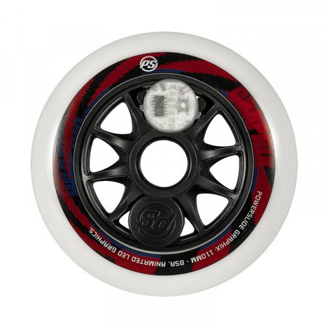 Wheels - Powerslide Graphix Wheel 110mm/85a - Colorful Right (1 szt.) Inline Skate Wheels - Photo 1