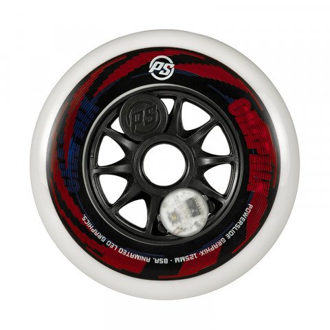Wheels - Powerslide Graphix Wheel 125mm/85a - Colorful Right (1 szt.) Inline Skate Wheels - Photo 1