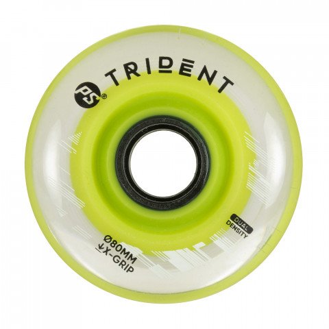 Wheels - Powerslide Trident DD 80mm X-Grip - Green/Black (1 pcs.) Inline Skate Wheels - Photo 1