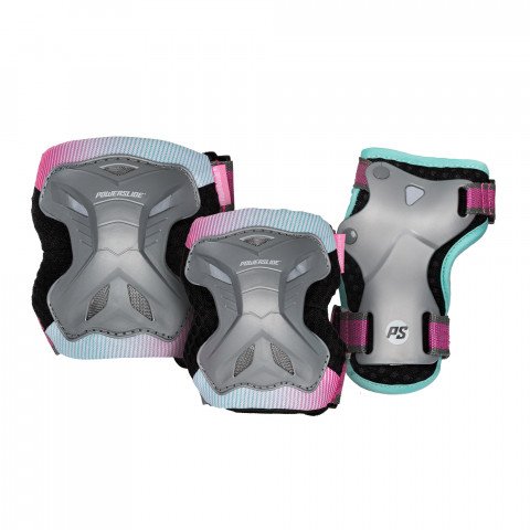 Pads - Powerslide Kids Pro Girls Set - Grey/Pink Protection Gear - Photo 1