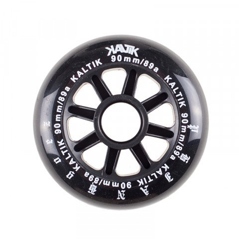 Wheels - Kaltik Black Wheels 90mm/89a Inline Skate Wheels - Photo 1