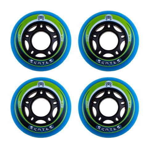 Wheels - FR EZX 62mm/85a - Blue/Green (4 pcs.) Inline Skate Wheels - Photo 1