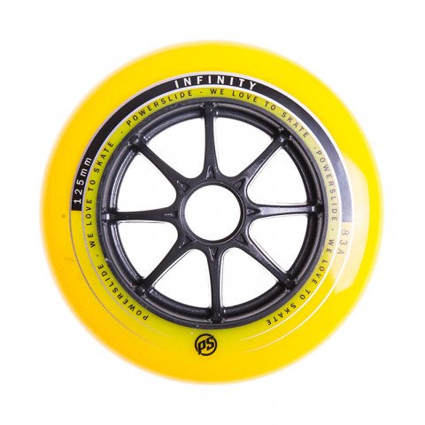 Wheels - Powerslide - Infinity 125mm/83a - Yellow/Black (1 pcs.) Inline Skate Wheels - Photo 1