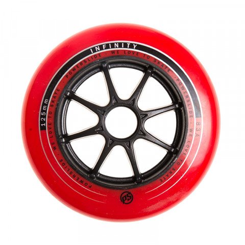 Wheels - Powerslide - Infinity 125mm/83a - Red/Black (1 pcs.) Inline Skate Wheels - Photo 1