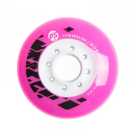 Wheels - Powerslide Hurricane 80mm/85a - Pink/White (1 pcs.) Inline Skate Wheels - Photo 1