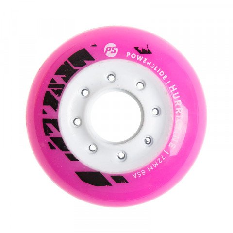 Wheels - Powerslide Hurricane 72mm/85a - Pink/White (1 pcs.) Inline Skate Wheels - Photo 1