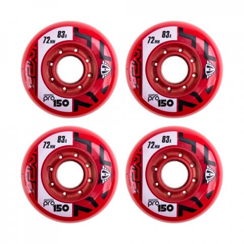 Wheels - Hyper PRO150 72mm/83a - Red/Red (4 pcs.) Inline Skate Wheels - Photo 1