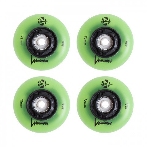 Wheels - Luminous LED 72mm/85a - Green Glow (4 pcs.) Inline Skate Wheels - Photo 1