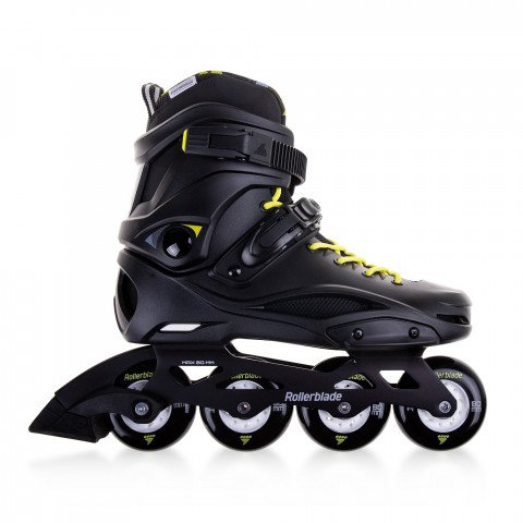 Skates - Rollerblade RB 80 Cruiser - Black/Neon Yellow Inline Skates - Photo 1
