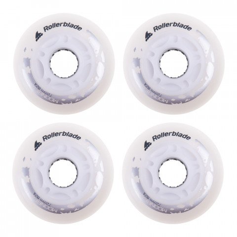 Wheels - Rollerblade Moonbeams LED 72mm/82a - White (4 pcs.) Inline Skate Wheels - Photo 1