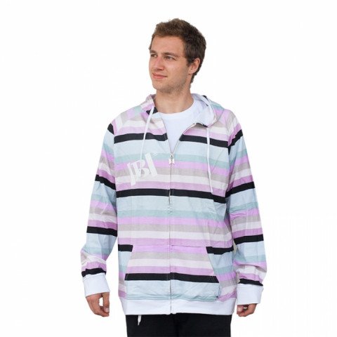 Sweatshirts/Hoodies - B-Unique - Stripes Zip Hoodie - Photo 1