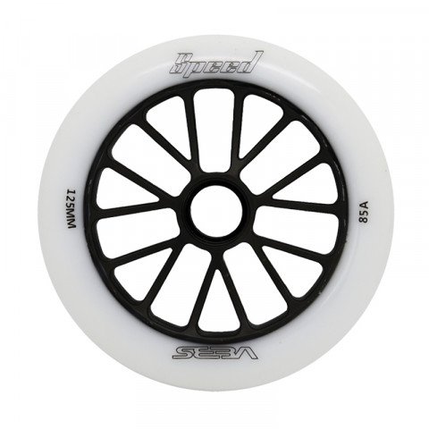 Wheels - Seba - Speed 125mm/85a - White/Black Inline Skate Wheels - Photo 1