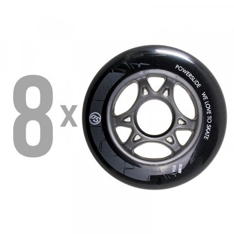 Special Deals - Powerslide Phuzion Wheels 80mm/85A - Czarne (8 szt.) Inline Skate Wheels - Photo 1