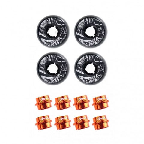 Wheels - Dead Team 58mm/88a Black/Silver + Dead Spacers (4 pcs.) Inline Skate Wheels - Photo 1