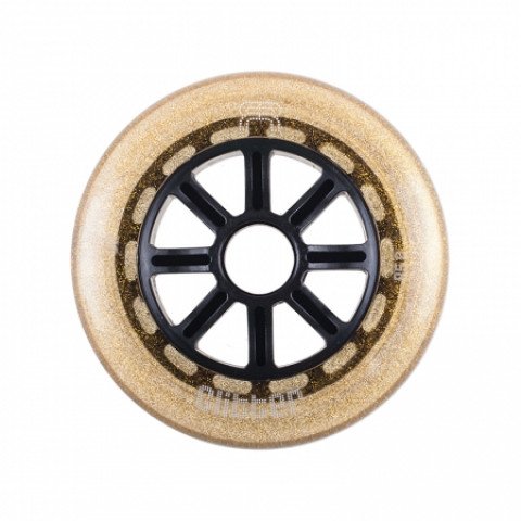 Special Deals - FR - Glitter 110mm/85a - Gold Inline Skate Wheels - Photo 1
