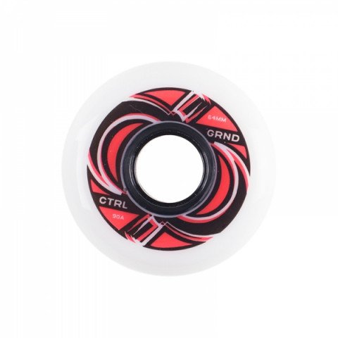 Wheels - Ground Control Wheels 64mm/90a - White/Red Inline Skate Wheels - Photo 1