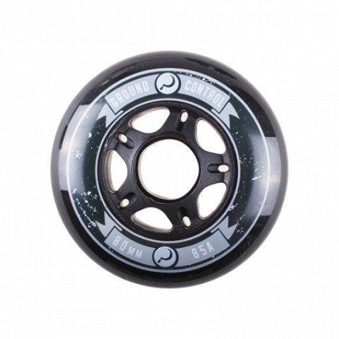 Wheels - Ground Control Wheels 80mm/85a - Black/Grey Inline Skate Wheels - Photo 1