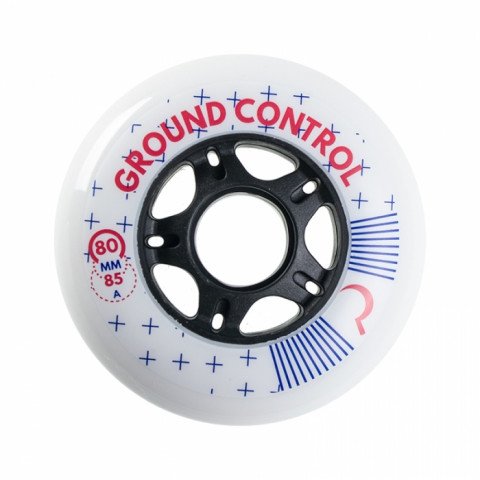 Wheels - Ground Control White Stars - 80mm/85a Inline Skate Wheels - Photo 1