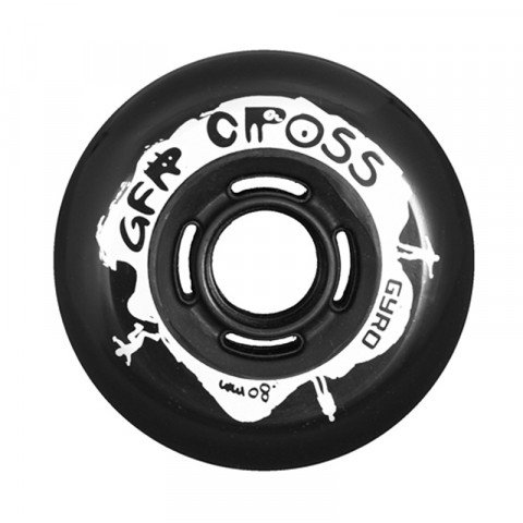 Wheels - Gyro - GFR Cross 80mm/88a (1 szt.) - Black Inline Skate Wheels - Photo 1