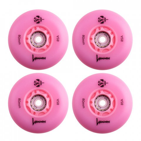 Wheels - Luminous LED 80mm/85a - Flamingo (4 pcs.) Inline Skate Wheels - Photo 1