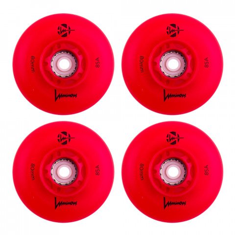 Wheels - Luminous LED 80mm/85a - Red/Red (4 pcs.) Inline Skate Wheels - Photo 1