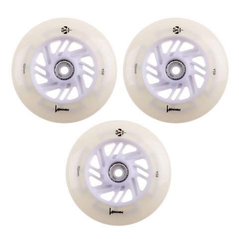 Wheels - Luminous LED 110mm/85a - White/Glow (3 pcs.) Inline Skate Wheels - Photo 1