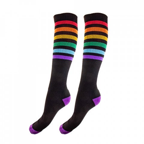 Socks - Skate Arena Long Socks - Black/Rainbow Socks - Photo 1