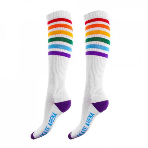 Socks - Skate Arena Long Socks - White/Rainbow Socks - Photo 1