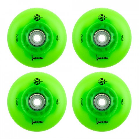 Wheels - Luminous LED 72mm/85a - Green Apple/Glow (4) Inline Skate Wheels - Photo 1