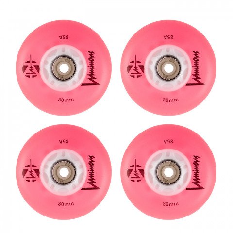 Wheels - Luminous LED 80mm/85a - Pink (4 pcs.) Inline Skate Wheels - Photo 1