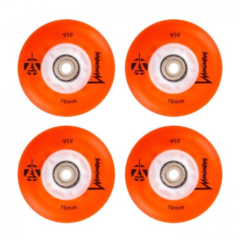 Wheels - Luminous LED 76mm/85a - Orange (4 pcs.) Inline Skate Wheels - Photo 1