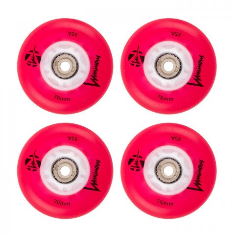 Wheels - Luminous LED 76mm/85a - Red (4 pcs.) Inline Skate Wheels - Photo 1