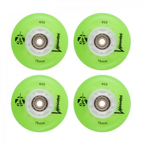 Wheels - Luminous LED 76mm/85a - Green (4 pcs.) Inline Skate Wheels - Photo 1