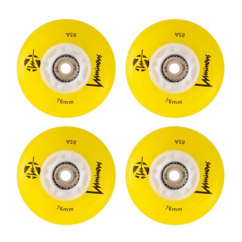 Wheels - Luminous LED 76mm/85a - Yellow (1 pcs.) Inline Skate Wheels - Photo 1