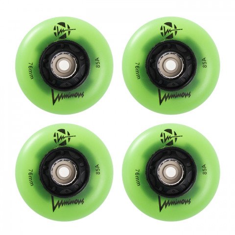Wheels - Luminous LED 76mm/85a - Green Glow (4 pcs.) Inline Skate Wheels - Photo 1