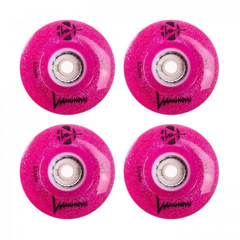 Wheels - Luminous LED Quad 62mm/85a - Glitter Pink (4 pcs.) Roller Skate Wheels - Photo 1