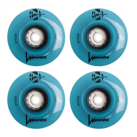 Wheels - Luminous LED Quad 62mm/85a - Blue Glow (4 pcs.) Roller Skate Wheels - Photo 1